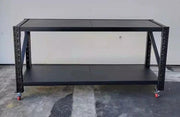 Black Movable WorkBench / 4 Wheels / 101x200x60CM by dealonline.co.nz