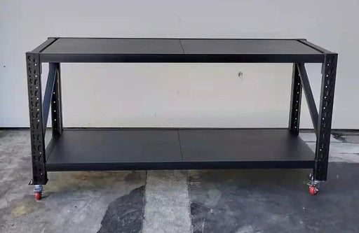 Black Movable WorkBench / 4 Wheels / 101x200x60CM by dealonline.co.nz