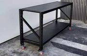 Black Movable WorkBench / 4 Wheels / 101x200x60CM by dealonline.co.nz
