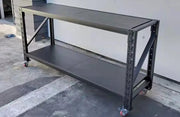 Black Movable WorkBench / 4 Wheels / 101x200x60CM by dealonline.co.nz