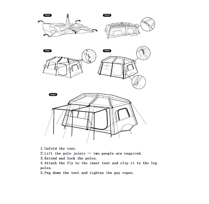 Family Tent Automatic Tent –Double Layers PU3000+ Waterproof,Two Bedroomsu LCF01620 by ECOTREK