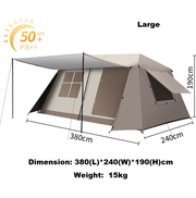 Family Tent Automatic Tent –Double Layers PU3000+ Waterproof,Two Bedroomsu LCF01620 by ECOTREK