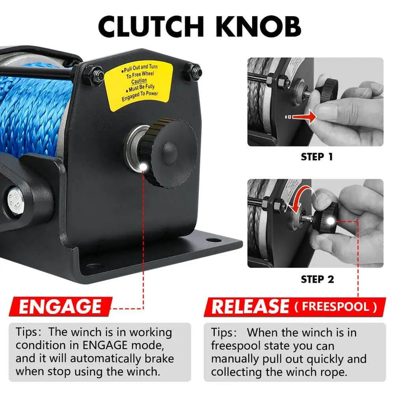 SportZone.co.nz Auto Accessories > Auto Accessories Others > Automotive Parts X Bull 3000LBS Electric Winch 12V With Synthetic Rope And 2 Wireless Remotes X Bull 3000LBS Electric Winch 12V With Synthetic Rope