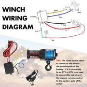 SportZone.co.nz Auto Accessories > Auto Accessories Others > Automotive Parts X Bull 3000LBS Electric Winch 12V With Synthetic Rope And 2 Wireless Remotes X Bull 3000LBS Electric Winch 12V With Synthetic Rope