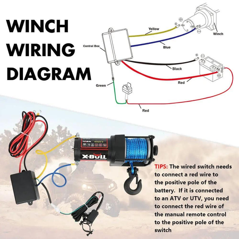 SportZone.co.nz Auto Accessories > Auto Accessories Others > Automotive Parts X Bull 3000LBS Electric Winch 12V With Synthetic Rope And 2 Wireless Remotes X Bull 3000LBS Electric Winch 12V With Synthetic Rope