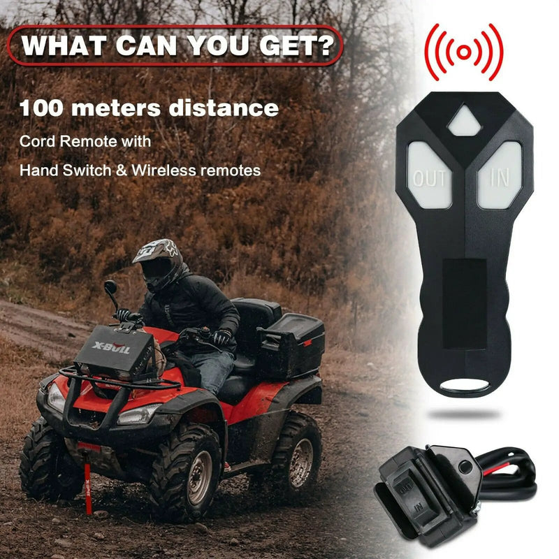 SportZone.co.nz Auto Accessories > Auto Accessories Others > Automotive Lifts & Hoists X Bull 4500LBS 12V Electric Winch With Synthetic Rope And Wireless Remote X Bull 4500Lbs 12V Electric Winch With Synthetic Rope