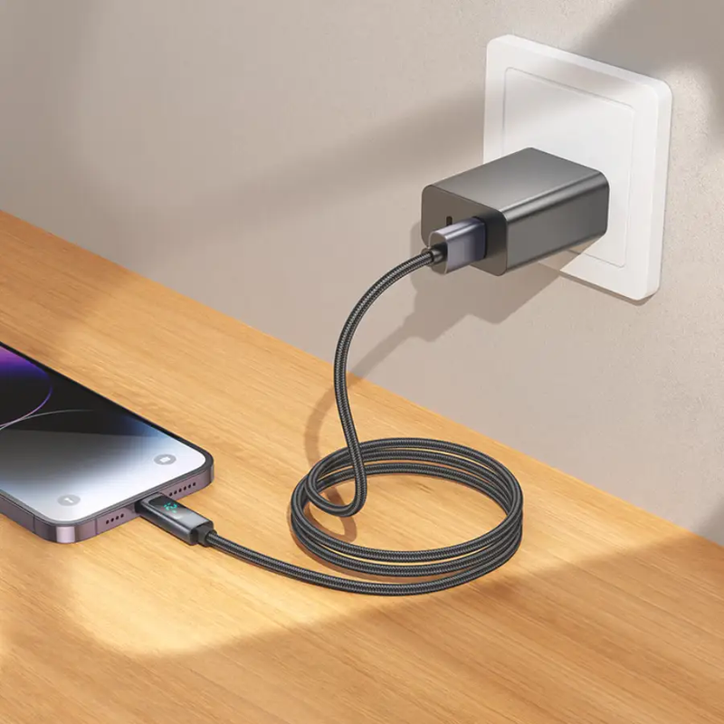 X112 USB to iPhone Fast Charging Cable 2.4A LED Display by techplus