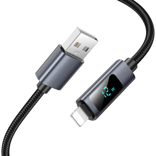 X112 USB to iPhone Fast Charging Cable 2.4A LED Display by techplus