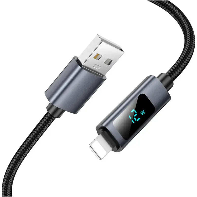 techplus X112 USB to iPhone Fast Charging Cable 2.4A LED Display X112 USB to iPhone Fast Charging Cable LED Display