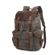 Waxed Canvas Computer Travel Bag with Leather Accents - 20-35L Laptop Backpack for Work & School by Mead's Supply & Equipment Outfitters limited