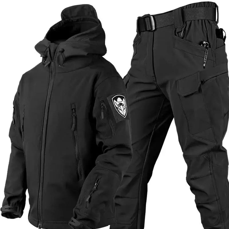 Outdoor Shark Skin Warm Camouflage Jacket and Pants Set - Tactical Softshell Fleece-Lined | Military Style by Mead's Supply & Equipment Outfitters limited