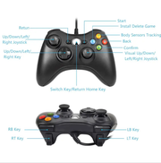 Dual Vibration Wired Controller for Xbox 360 & PC – Gamepad by techplus