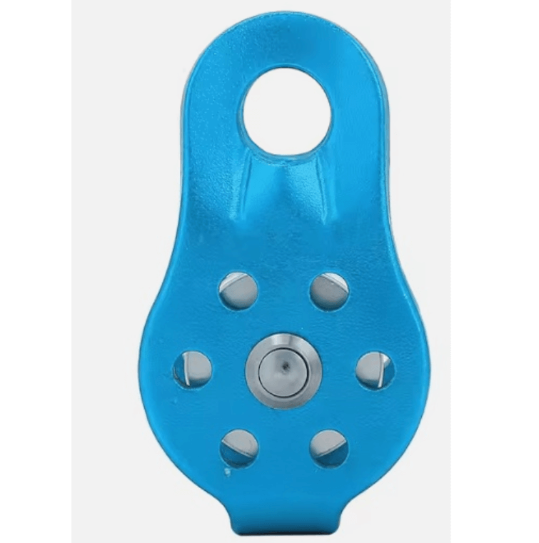 Xcel Pulley Block Aluminum Single for 13mm Rope 30mm, lightweight marine-grade pulley, blue anodized finish.