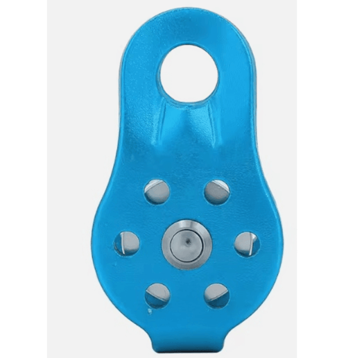Xcel Pulley Block Aluminum Single for 13mm Rope 30mm, lightweight marine-grade pulley, blue anodized finish.