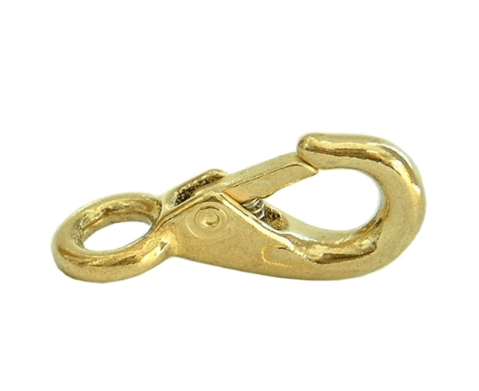 Xcel Snaphook Fixed Eye Brass 249 #0 10mm brass snap for rigging and outdoor applications, anti-corrosive and durable.