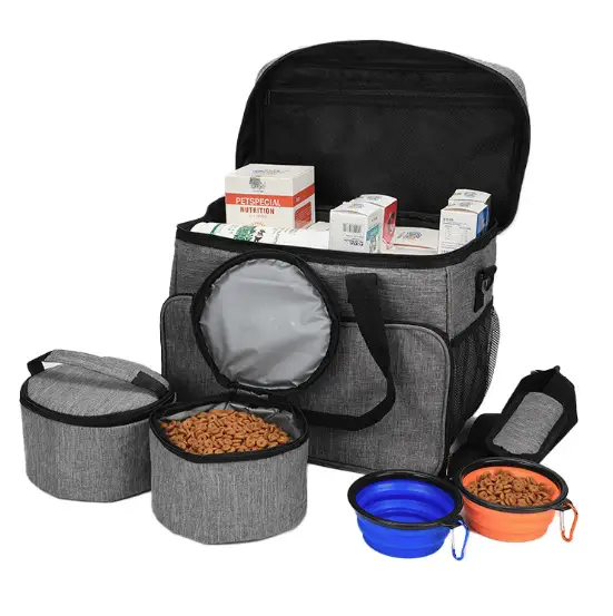 6 Set Dog Travel Bag Large Pet Travel Kit by salelink.co.nz