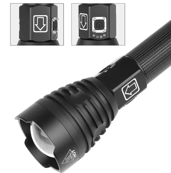 XHP90 3000LM Tactical 3 Mode Zoom Flashlight LED Hunting Torch by salelink.co.nz