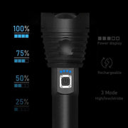 XHP90 3000LM Tactical 3 Mode Zoom Flashlight LED Hunting Torch by salelink.co.nz