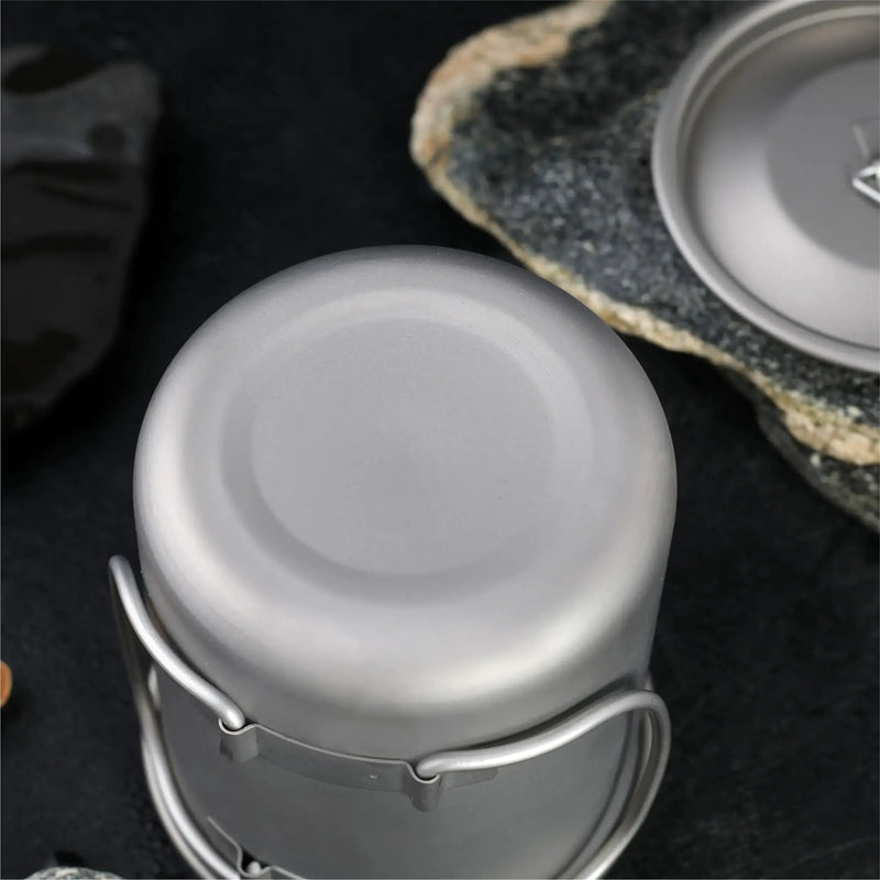Titanium Folding Cup for Camping - Collapsible Travel Mug with Lid | Ultralight Outdoor Drinkware by Mead's Supply & Equipment Outfitters limited
