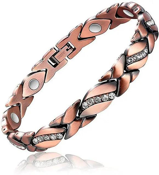 Womans Magnetic Bracelet - Copper Stones #553-3 by NZ Diver