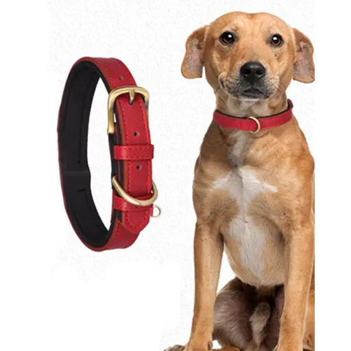 Adjustable Strong Heavy Duty PU Leather Dog Collar for Large Dogs by salelink.co.nz