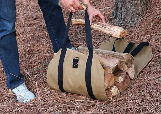 Outdoor Firewood Tote Bag - Durable 600D Oxford Canvas Storage Carrier for Camping & Home by Mead's Supply & Equipment Outfitters limited