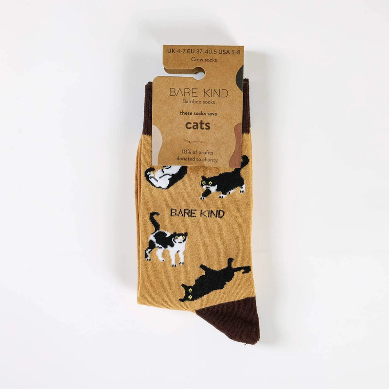 Save the Brown Cat Bamboo Socks by Barekind NZ