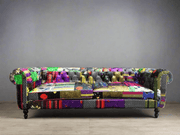 BroDeals 3 Seater Sofa Chesterfield Patchwork 3 Seater Sofa Chesterfield Patchwork 3 Seater Sofa