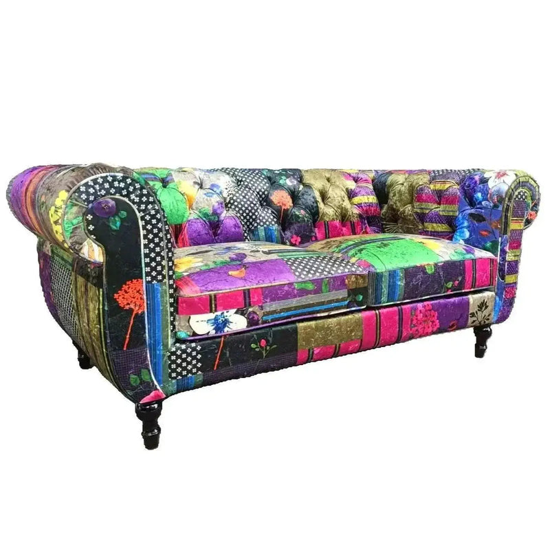 BroDeals sofa Chesterfield Patchwork 2 Seater Sofa Chesterfield Patchwork 2 Seater Sofa