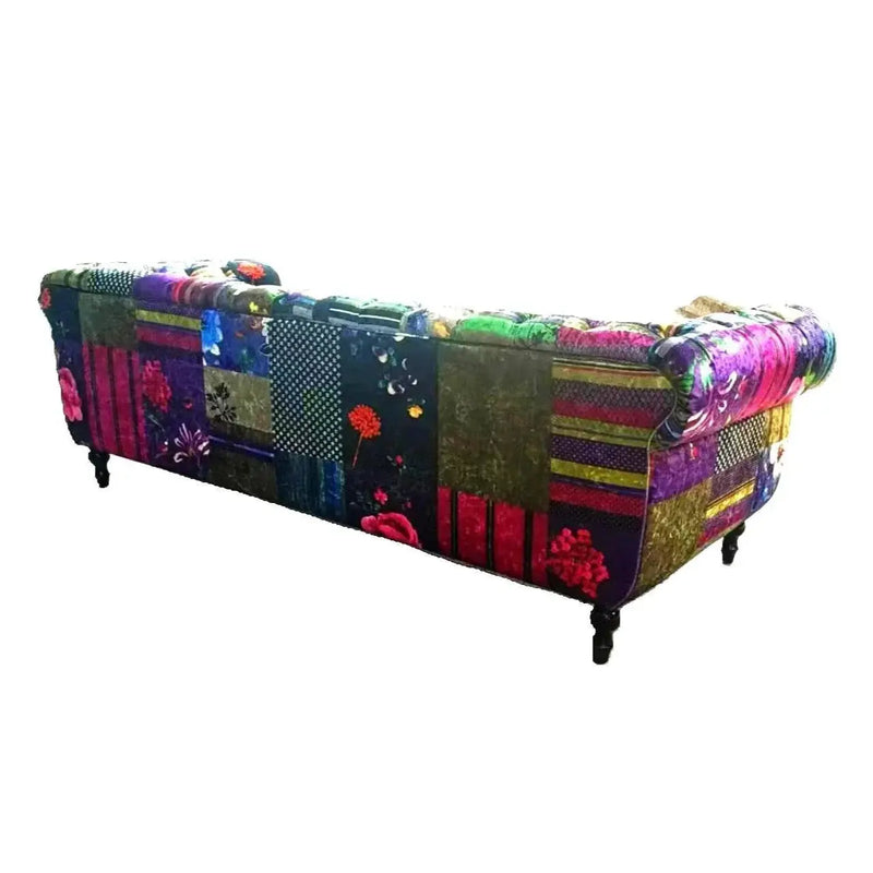 BroDeals 3 Seater Sofa Chesterfield Patchwork 3 Seater Sofa Chesterfield Patchwork 3 Seater Sofa