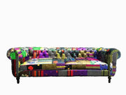 BroDeals 3 Seater Sofa Chesterfield Patchwork 3 Seater Sofa Chesterfield Patchwork 3 Seater Sofa
