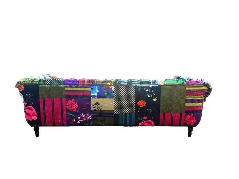 BroDeals 3 Seater Sofa Chesterfield Patchwork 3 Seater Sofa Chesterfield Patchwork 3 Seater Sofa