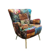 BroDeals Arm Chairs, Recliners & Sleeper Chairs Patchwork Armchair - Leopard Patchwork Armchair - Leopard