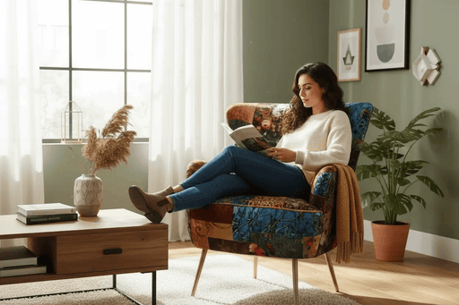 BroDeals Arm Chairs, Recliners & Sleeper Chairs Patchwork Armchair - Leopard Patchwork Armchair - Leopard