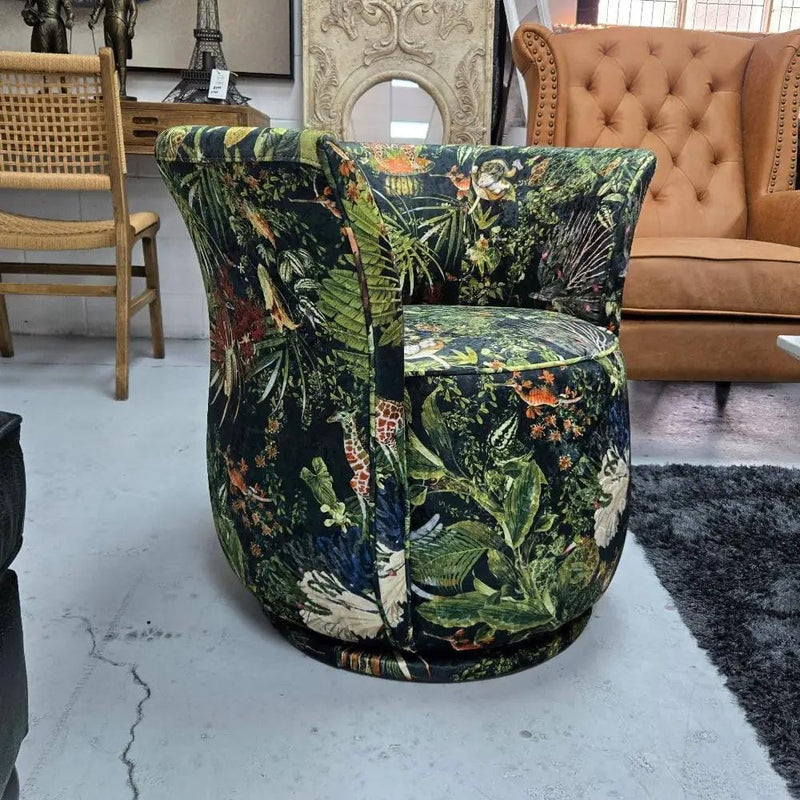 BroDeals Swivel Chair Patchwork Tub Swivel Chair Patchwork Tub Swivel Chair