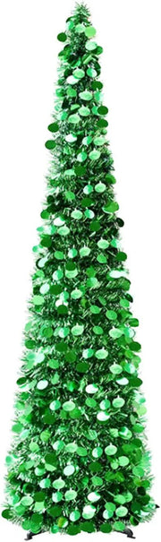 1.5M Collapsible Christmas Tinsel Tree Pop Up Artificial Xmas Tree by salelink.co.nz