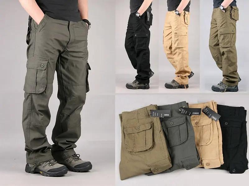 Cargo Pants Outdoor Solid Color Trousers Hiking Work Pants by dealonline.co.nz