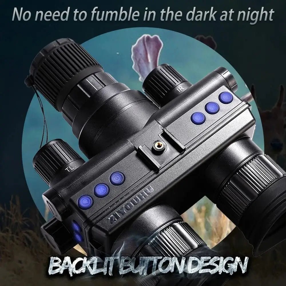 China China OHB-R5 OHB-R5 Digital Binoculars 1080P HD Night Vision 600M Long Range Hunting with IR & Tacticle Flashlight Head Mounted Video