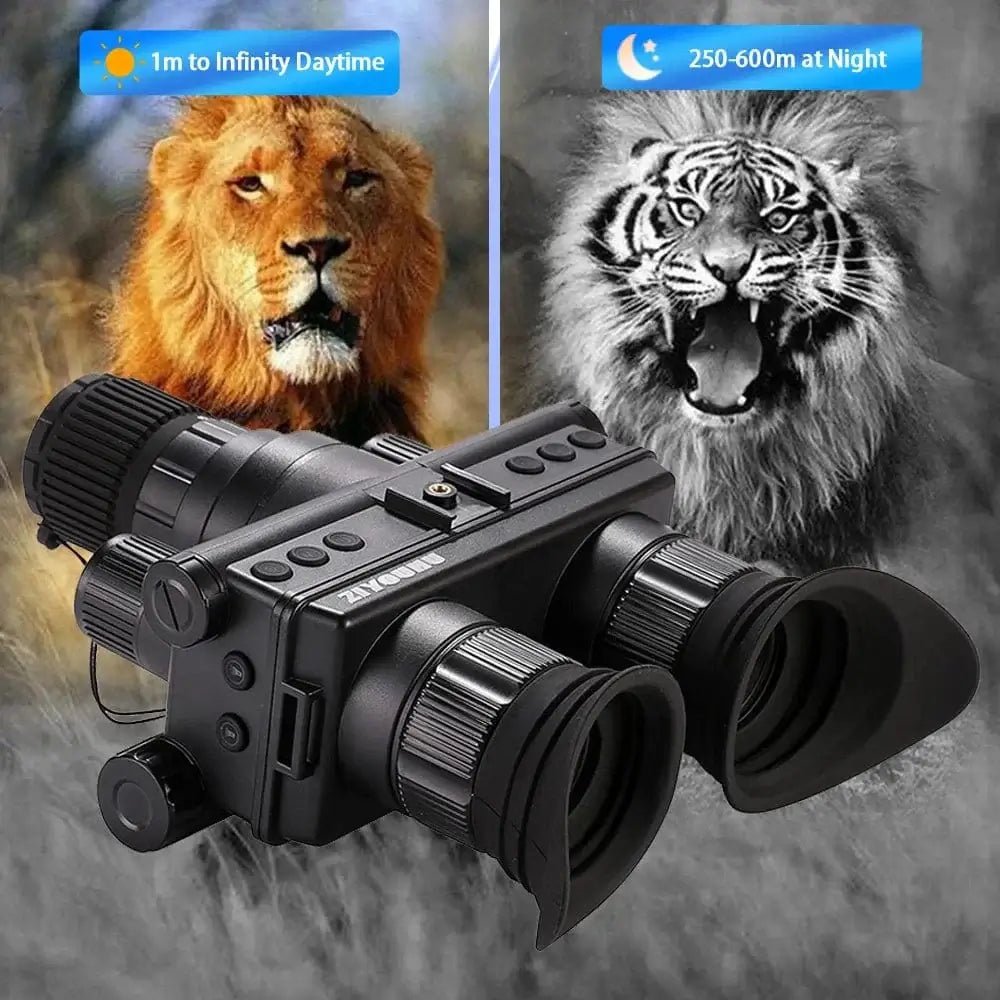 China China OHB-R5 OHB-R5 Digital Binoculars 1080P HD Night Vision 600M Long Range Hunting with IR & Tacticle Flashlight Head Mounted Video