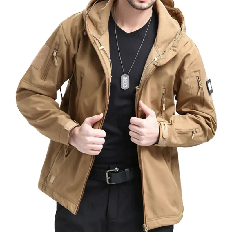 Men's Tactical Waterproof Shark Skin Jacket - Softshell Outdoor Jacket with Fleece Lining by Mead's Supply & Equipment Outfitters limited