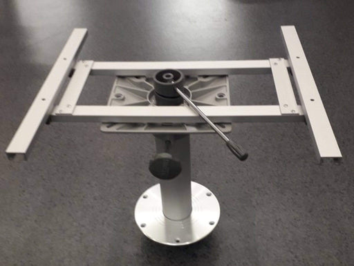 Table Pedestal -Height Adjustable showing adjustable mounting plate and column for versatile table configurations.